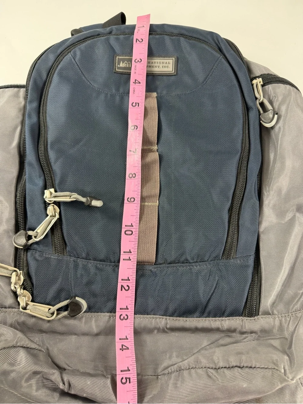 Vintage Y2K REI Multi Compartment Backpack Blue Gray Hiking Travel Daypack